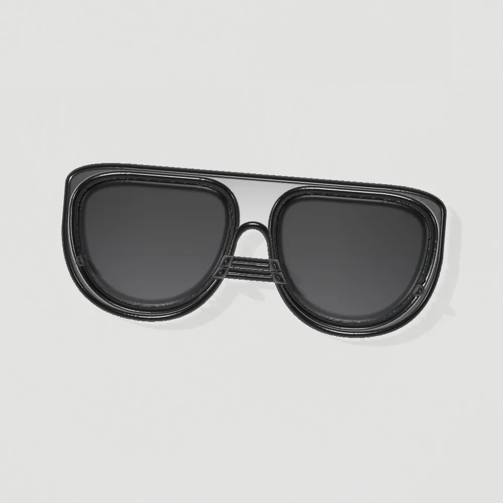 Relaxed Round Sunglasses — Black